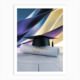 Graduation Cap And Diploma Art Print