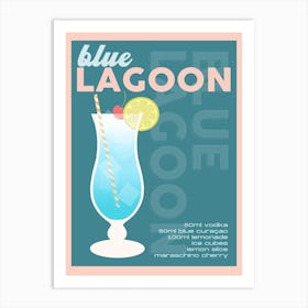 Teal Blue Lagoon Cocktail Art Print