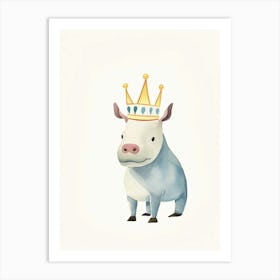 Little Rhinoceros 1 Wearing A Crown Art Print