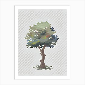 Tree Pixel Art Art Print