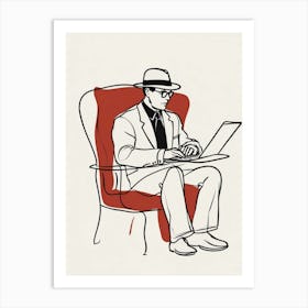 Detective Sitting In A Chair Art Print