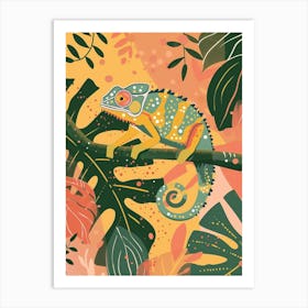 Chameleon In The Jungle Modern Abstract Illustration 3 Art Print