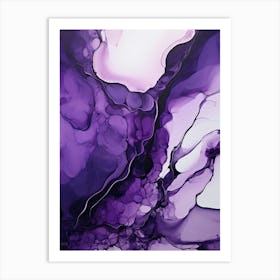 Purple And Black Flow Asbtract Painting 1 Art Print