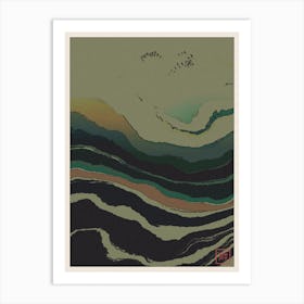 Abstract Landscape Inspired By Minimalist Japanese Ukiyo E Painting Style 10 Art Print
