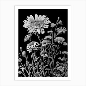 Helenium Wildflower Linocut 1 Art Print