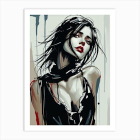 paint dark Girl Art Print