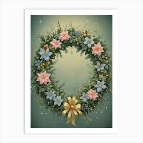 Floral Wreath no1 Art Print