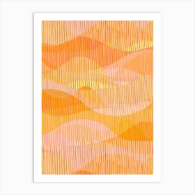 Linear Waves - Sunset Art Print