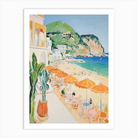 San Vito Lo Capo, Sicily   Italy Beach Club Lido Watercolour 2 Art Print