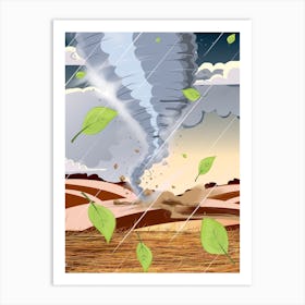 Tornado In The Field Art Print