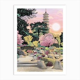 Kew Gardens Japanese Pagoda Art Print