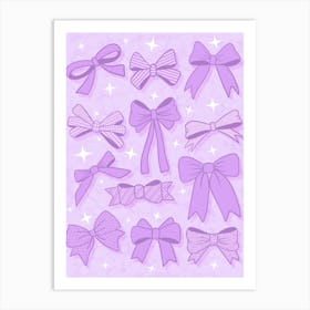 Purple Bows Art Print