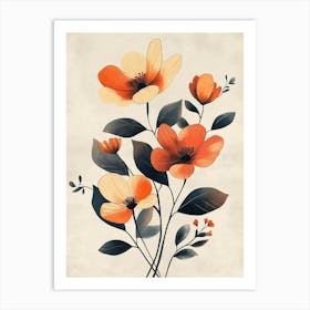 Orange Flowers Canvas Print Art Print