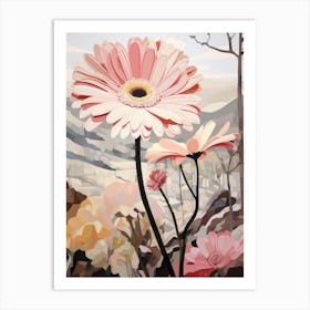 Gerbera Daisy 2 Flower Painting Art Print