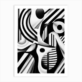 Illusion Abstract Black And White 4 Art Print