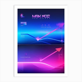 Abstract Navigation Arrows Digital Interface Design Fluid Lines Intersecting Gradient Colors Shif (4) Art Print