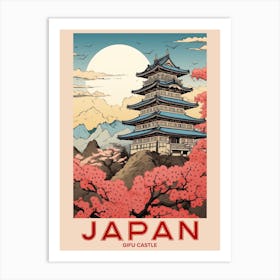 Gifu Castle, Visit Japan Vintage Travel Art 4 Art Print