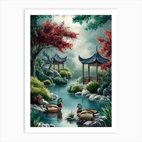 Chinese Ducks Art Print