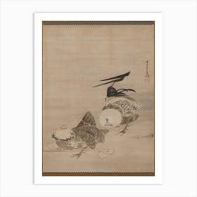 Roosters, Hen, And Chicks (1795), Itō Jakuchū Art Print