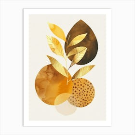 Golden Leaves 26 Art Print