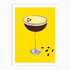Espresso Martini Coffee Buttercup Yellow Art Print