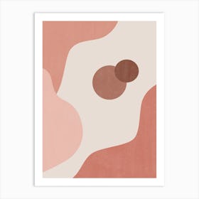 Calming Abstract Painting in Warm Terracotta Tones 4 Art Print