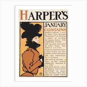 Harper's January, Edward Penfield 1 Art Print