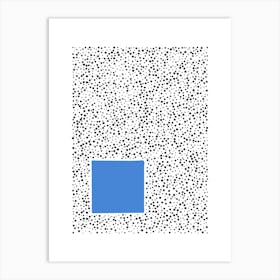 Blue Square in Abstract Dots Poster