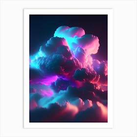 Hydrogen Cloud Neon Nights Space Art Print