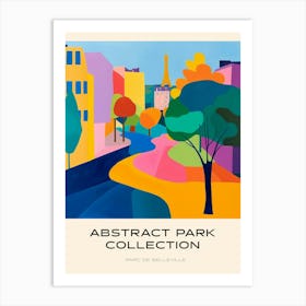 Abstract Park Collection Poster Parc De Belleville Paris France 1 Art Print