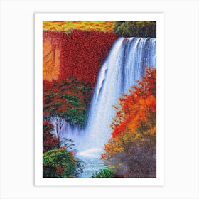 Victoria Falls National Park Zimbabwe Pointillism Art Print