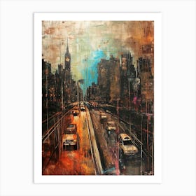 Kitsch Cityscape Paint Dripping 3 Art Print