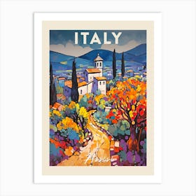 Assisi Italy 3 Fauvist Painting  Travel Poster Art Print