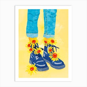 Sunflower Walk Art Print