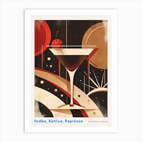 Art Deco Espresso Martini 3 Poster Art Print