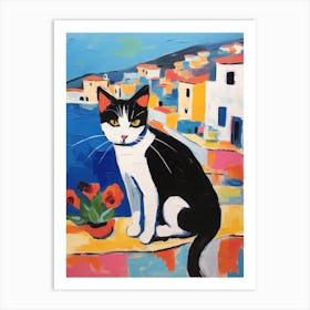 Painting Of A Cat In Sardinia Italy 3 Art Print