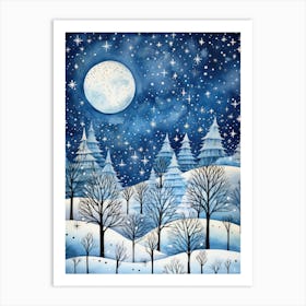 Snowy Night Art Print