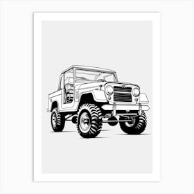 Jeep Wrangler Line Drawing 8 Art Print