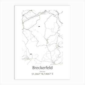 Breckerfeld,Germany Minimalist Map Art Print