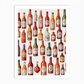 Colorful Hot Sauce Collection Art Print