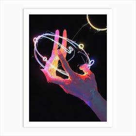 Neon Hand Art Print