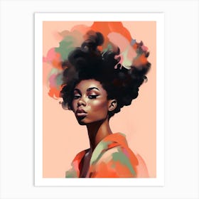 Hair Appreciation Pastel Portrait 4 Art Print