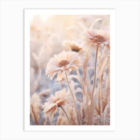 Frosty Botanical Gerbera Daisy 2 Art Print