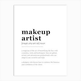 Makeup Artist Definition Poster - Dictionary Art Print