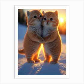 Couple Cat Cute Art Print