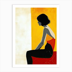 Woman Sitting, Minimalism Art Print