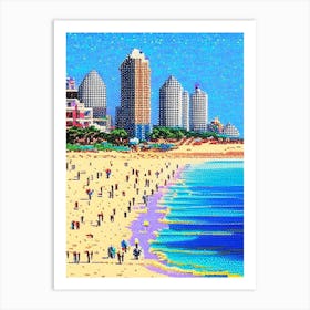 Virginia Beach, City Us  Pointillism Art Print