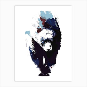 Abstract Grizzly Bear In Bold Hues Art Print