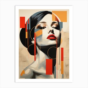 Beautiful woman - Abstract minimalist image in Bauhaus 2 Art Print