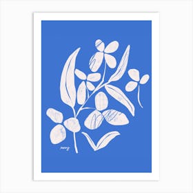 Abstract Floral Blue    Art Print